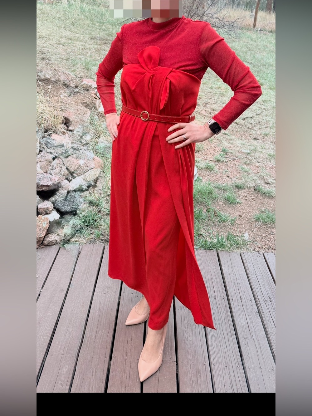 Strapless Red Bow Maxi Dress NWOT - Picture 6 of 6